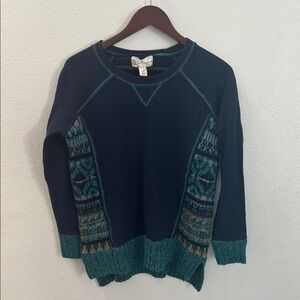Anthropologie Navy and Teal Sweater